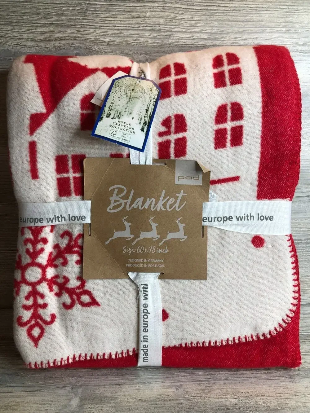 Pad Concept Red & White Oversized Throw Blanket 60